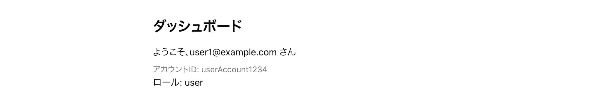user権限のダッシュボート