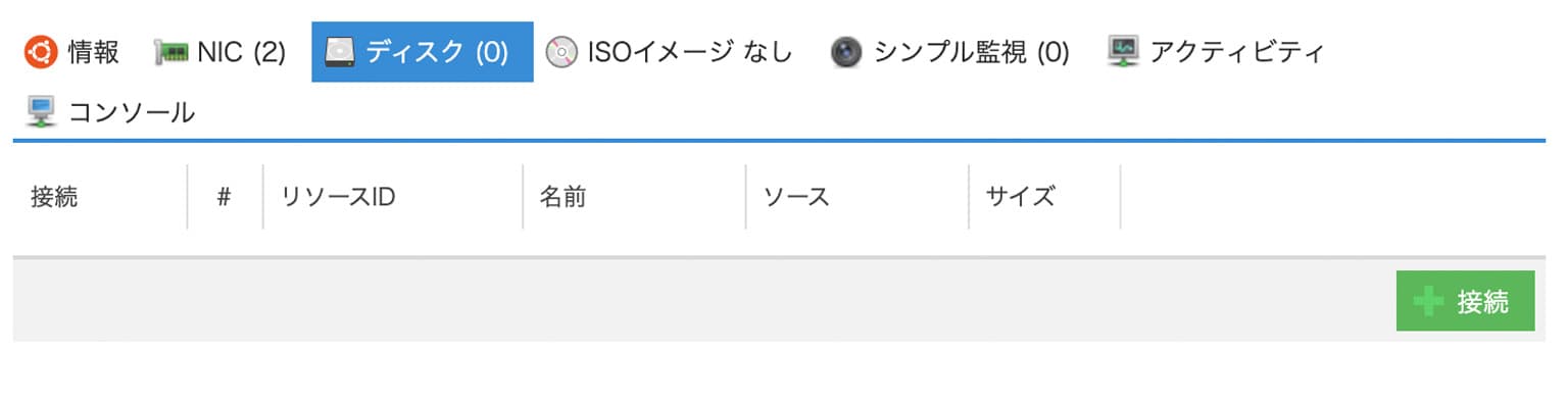 ディスクの接続