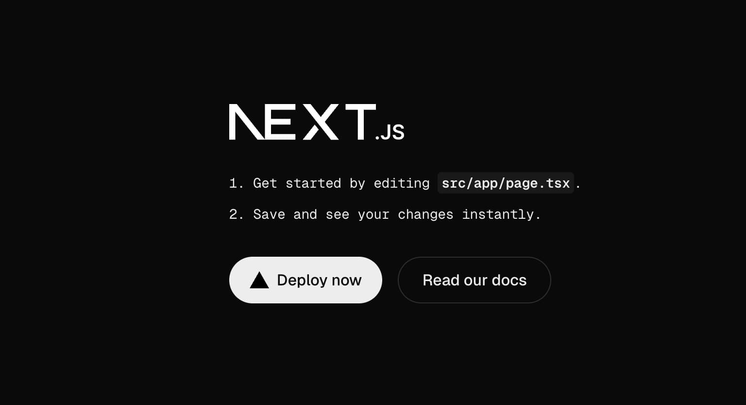 Next.jsのデフォルトページ
