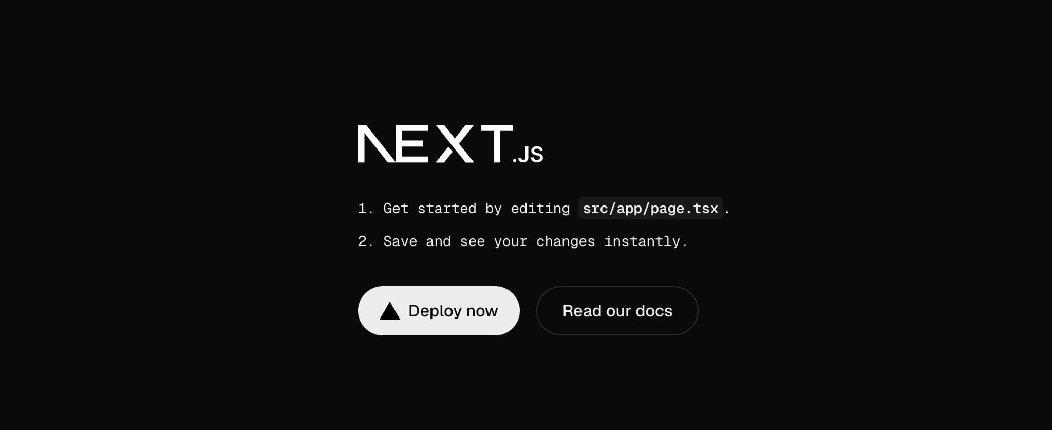 Next.jsのデフォルトページ
