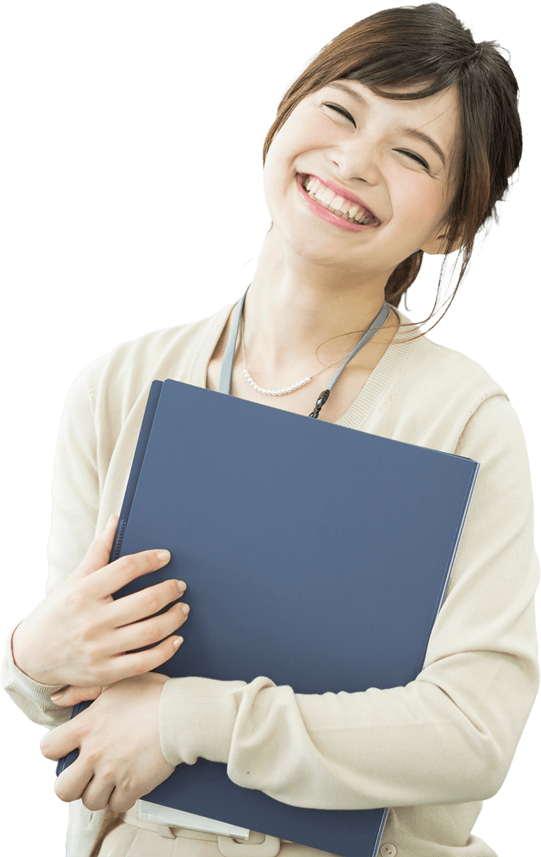 笑顔の働く女性